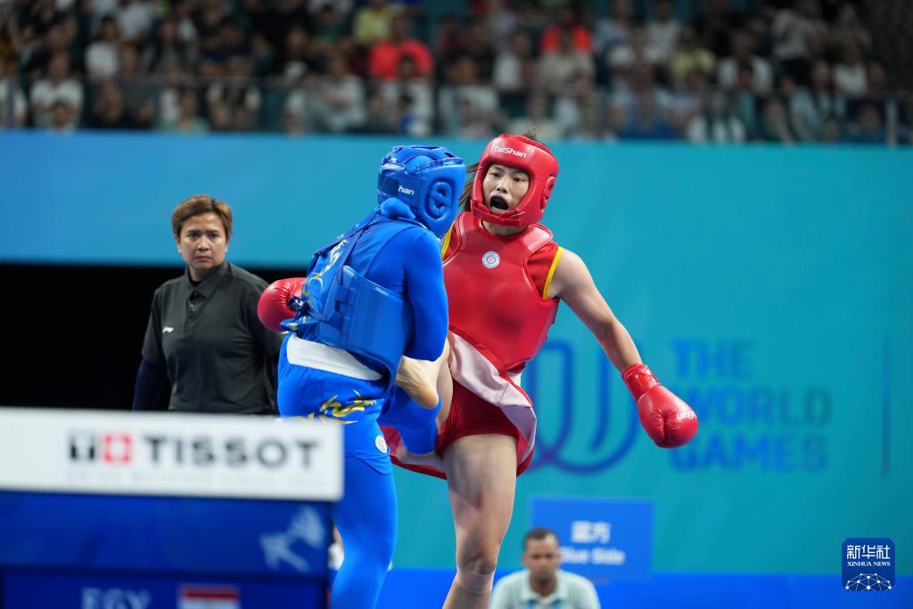 成都世运会丨武术——女子散打70公斤级：中国选手朱海兰晋级决赛