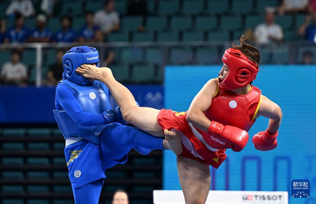 成都世运会丨武术——女子散打70公斤级：中国选手朱海兰晋级决赛