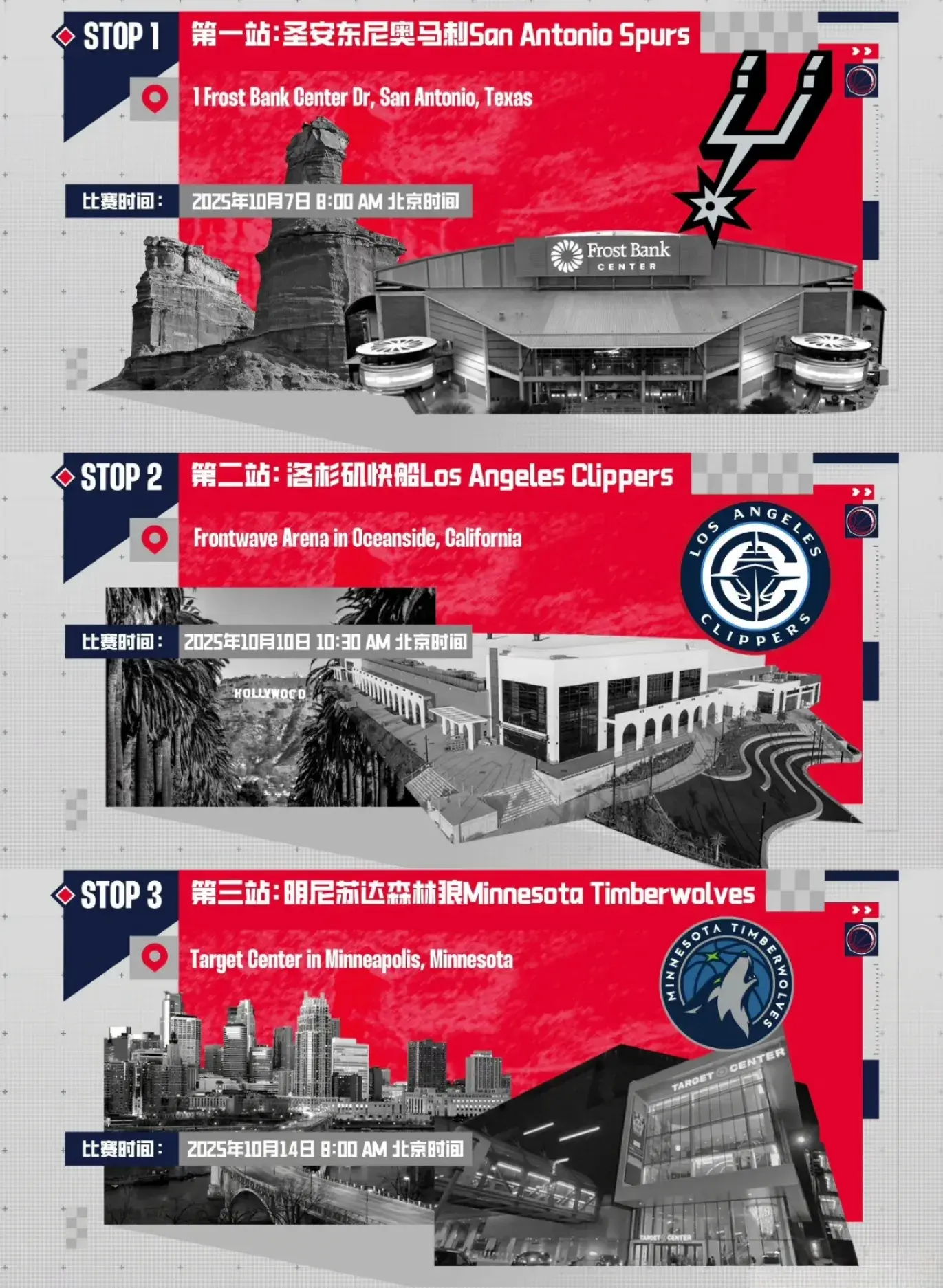 广州男篮公布参加NBA季前赛赛程，连续打三场，将以全主力出战