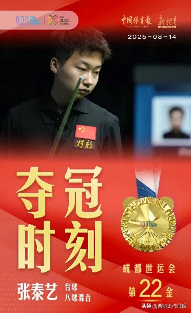 喜报！晋城张泰艺！世运会夺冠！