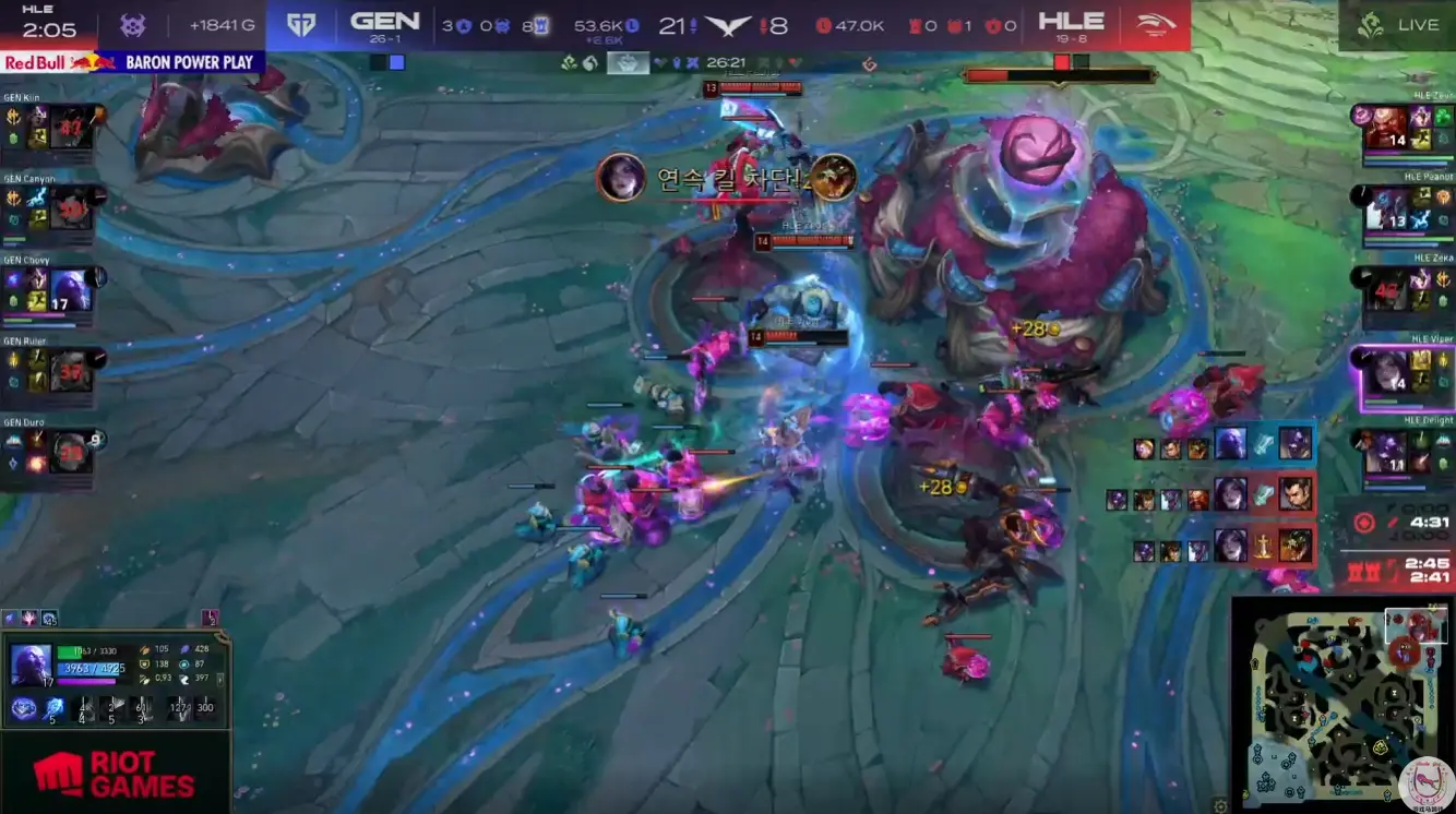 LCK：神人对局！GenG大战HLE上演滑稽攻防战