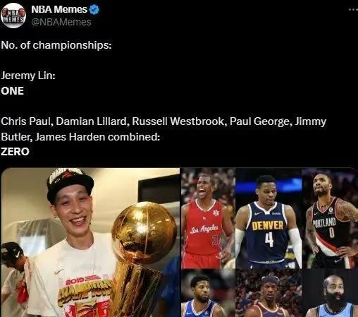 林书豪退役惊动NBA，手握总冠军奖杯，让哈登保罗都羡慕不已