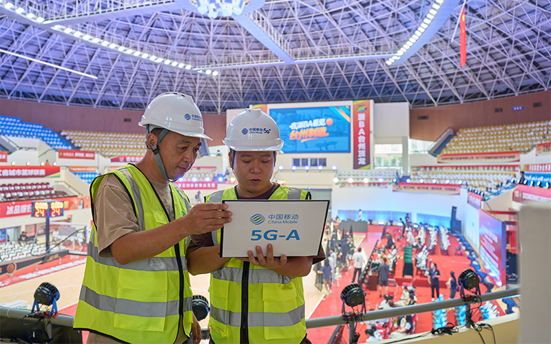 在“浙BA”场馆部署5G-A网络。浙江移动供图