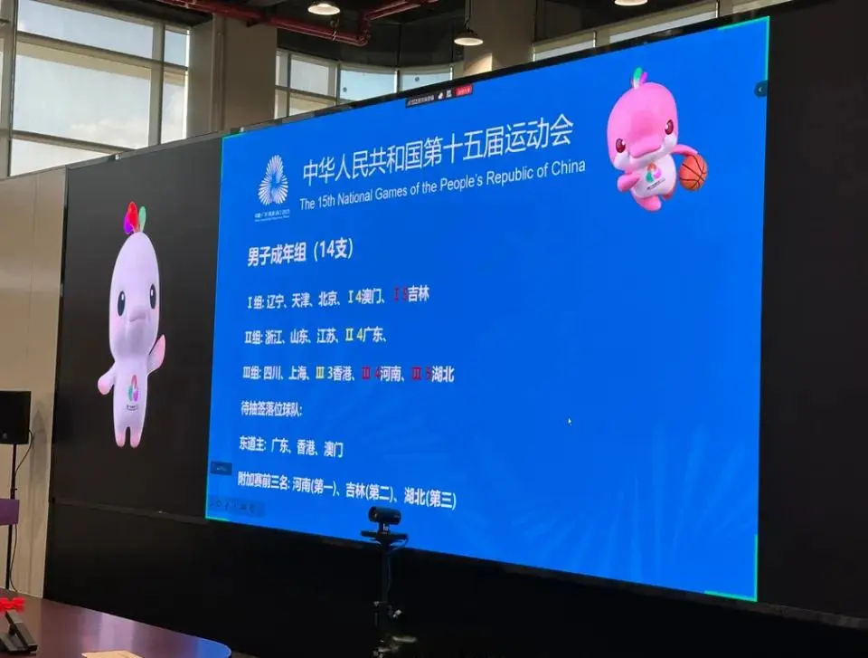 全运男篮成年组抽签结果：广东&辽宁&四川错开分组 11月2日东莞开打