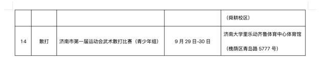 3个组别16项赛事，市运会9月份赛事发布