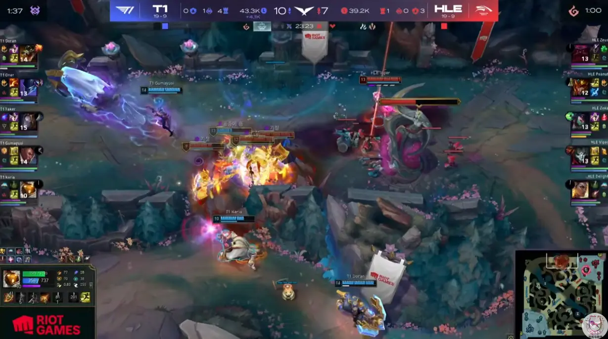 LCK：Faker打出最高伤害击败HLE！Keria拿下第八次POM