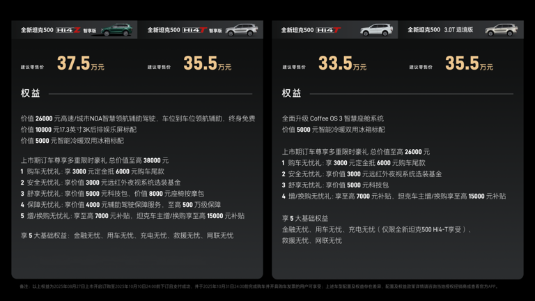 全新坦克500上市：33.5万元起，重塑豪华越野市场标杆采购|汽车产业|汽车配件|机加工蚂蚁智酷企业交流社群中心