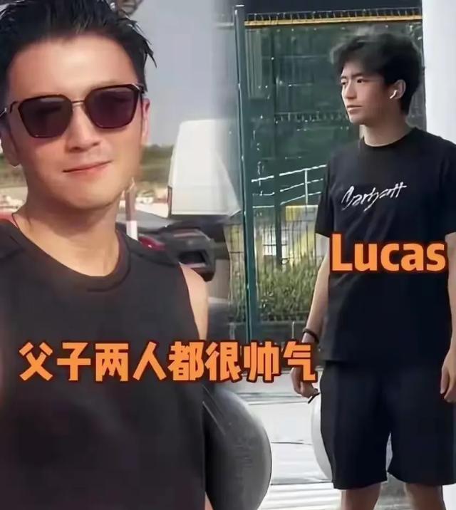 谢霆锋带大儿子迪拜玩赛车，两父子走路插口袋戴墨镜一样帅气十足