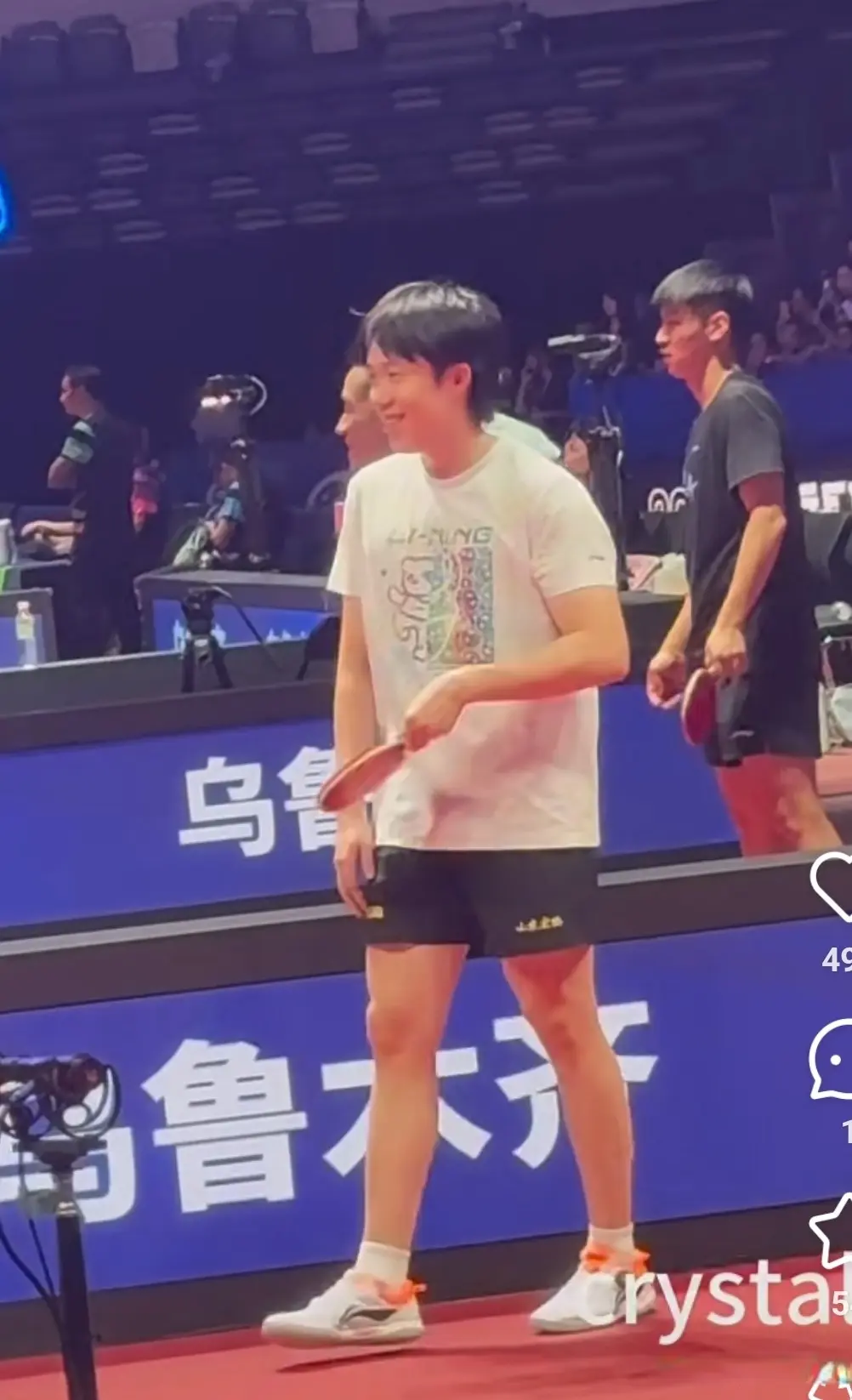 孙颖莎训练时笑的开心，蒯曼平野继续打女双，王楚钦黄镇廷热聊