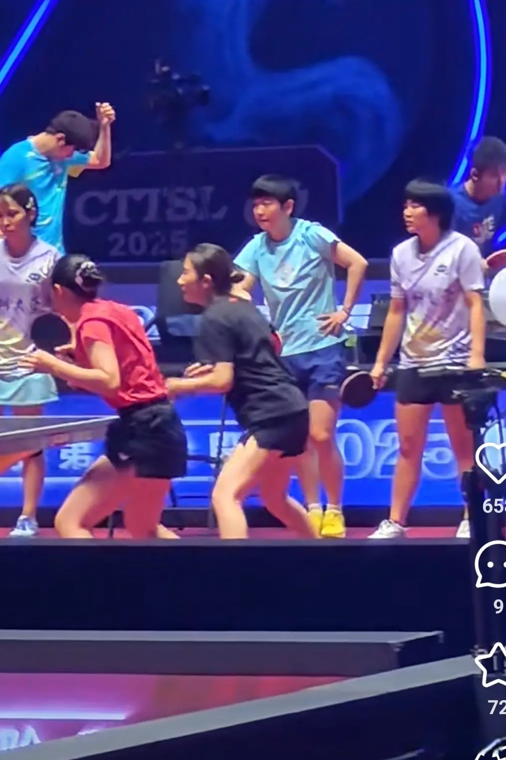 孙颖莎训练时笑的开心，蒯曼平野继续打女双，王楚钦黄镇廷热聊