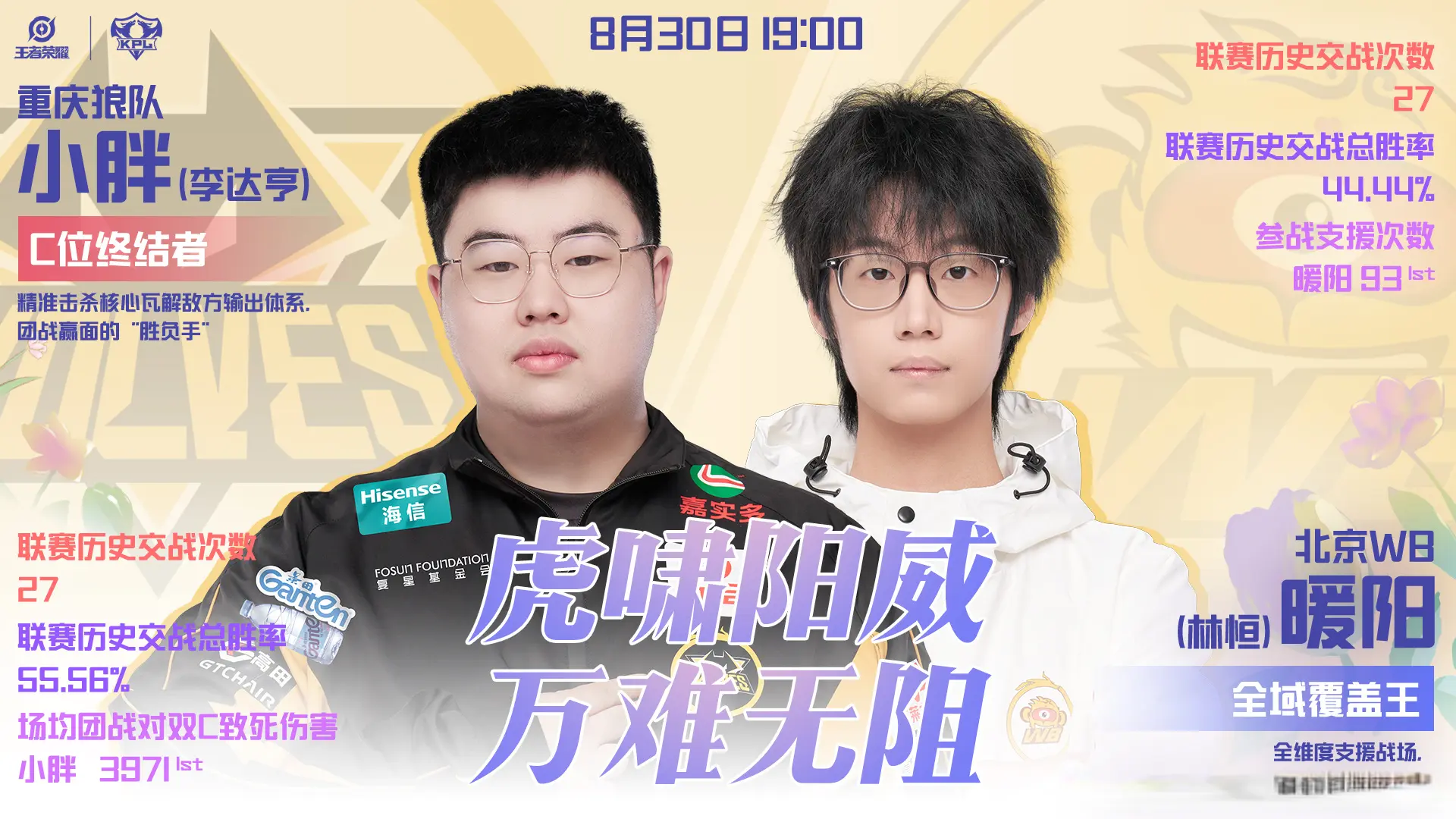 狼队大战WB前瞻，小胖暖阳再交手，老林大战SK，一笙是变数