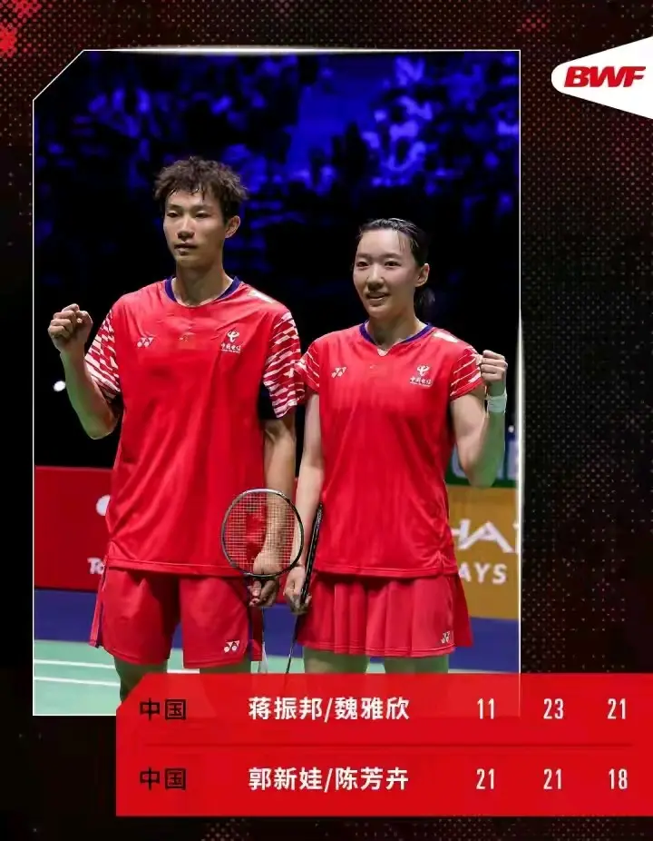 国羽五项全线挺进世锦赛决赛 男双新锐创历史突破