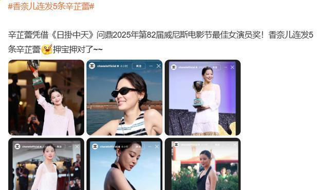 赢麻了！辛芷蕾一举拿下威尼斯影后，站在C位的刘亦菲好尴尬