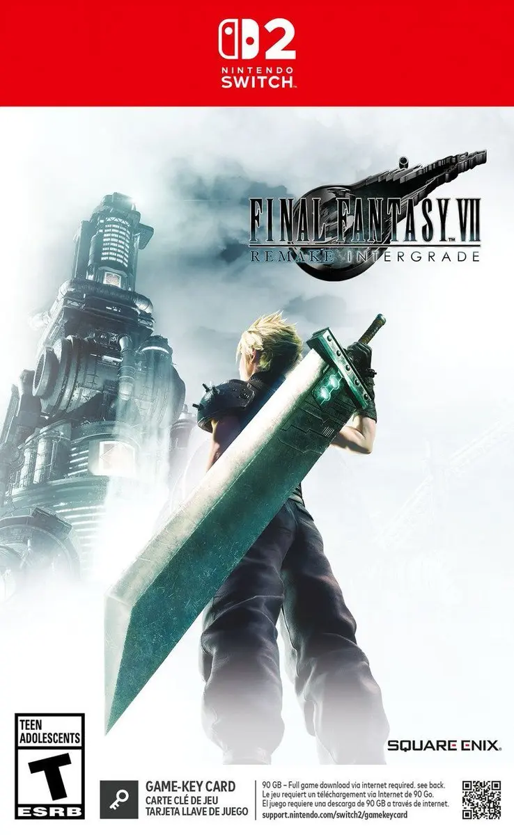 《FF7重制版》90GB太大 Switch 2实体版为钥匙卡