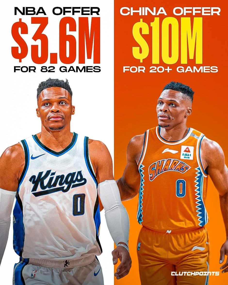NBA无人问津，威少加盟CBA？35岁能统治CBA吗？