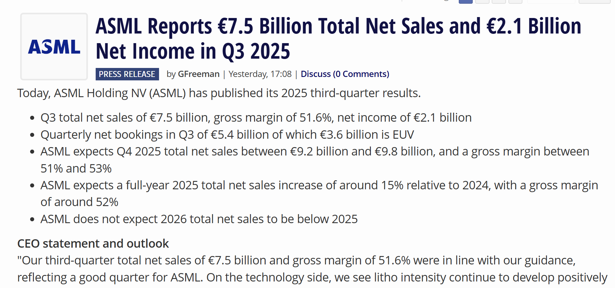 ASML 首款先进封装光刻机 TWINSCAN XT:260 完成出货 生产效能提升 3 倍