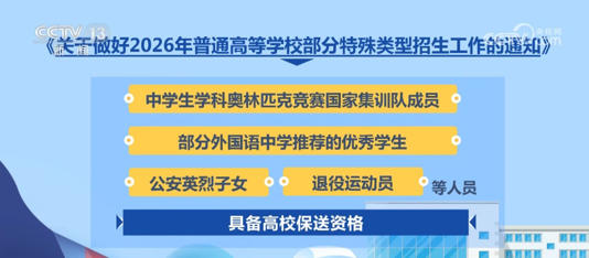 2026年普通高校部分特殊类型招生有哪些新要求？一文梳理↓
