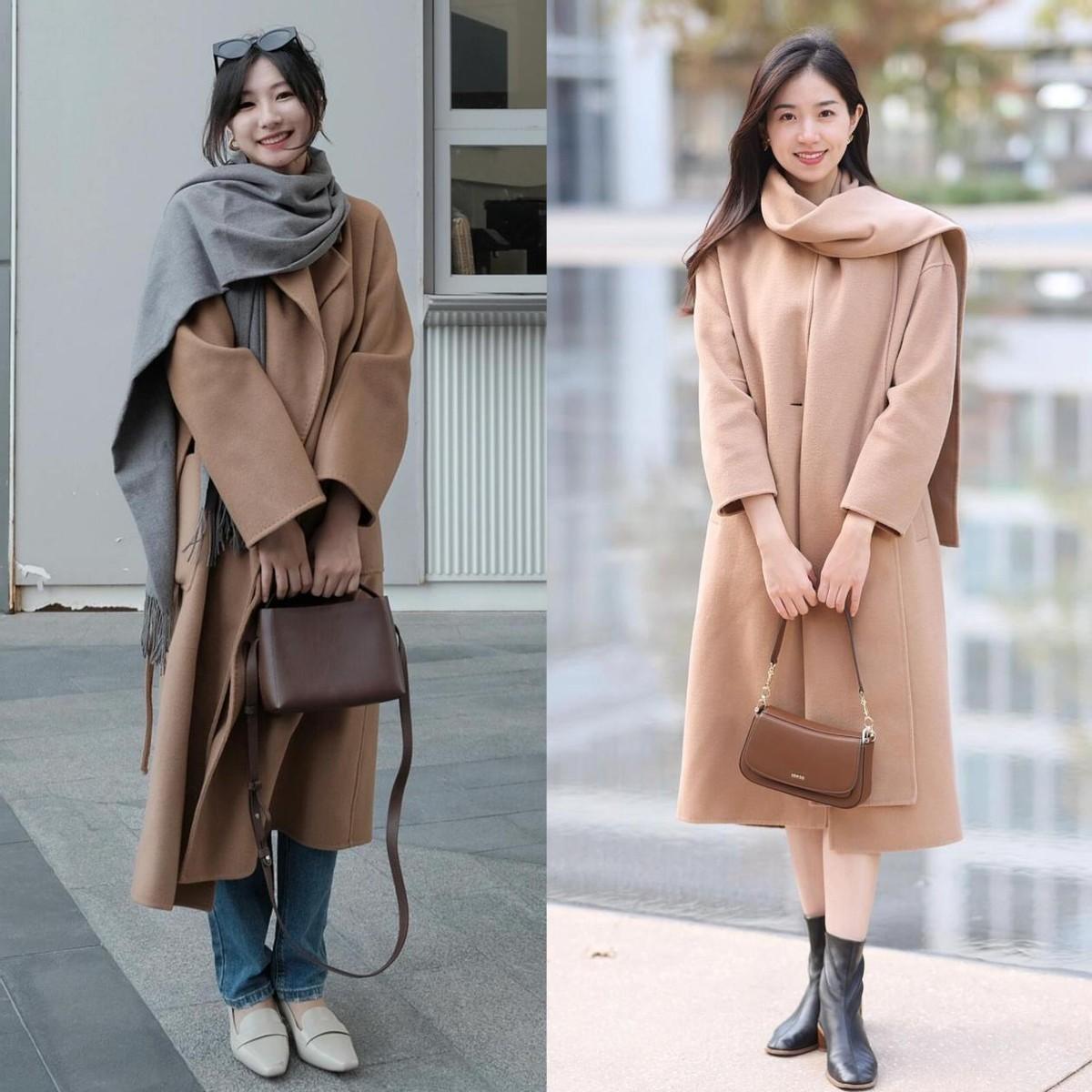这才是40+女生该有的秋冬穿搭，“大衣+围巾”，时髦又显瘦