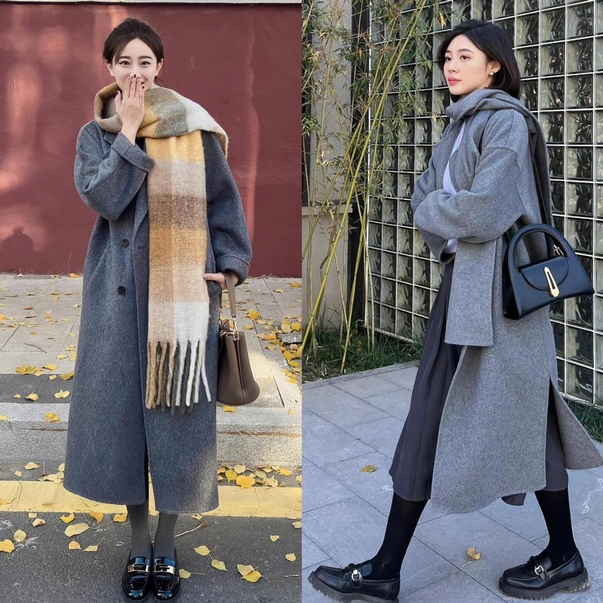 这才是40+女生该有的秋冬穿搭，“大衣+围巾”，时髦又显瘦