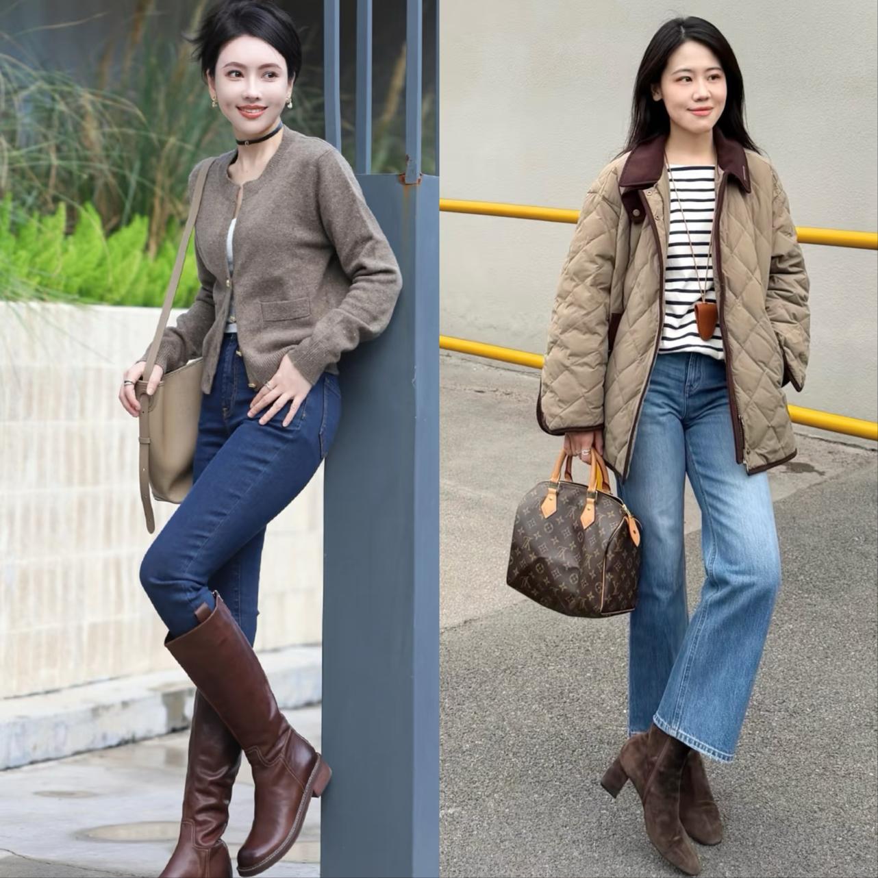 运动鞋不兴了，今年流行穿牛仔裤+靴子，解锁优雅和时髦！