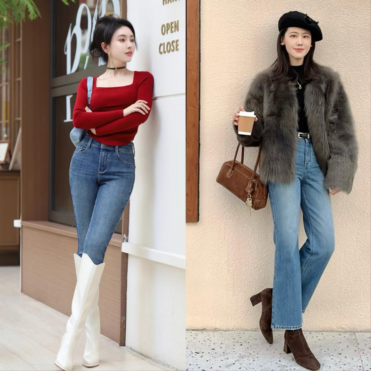 运动鞋不兴了，今年流行穿牛仔裤+靴子，解锁优雅和时髦！