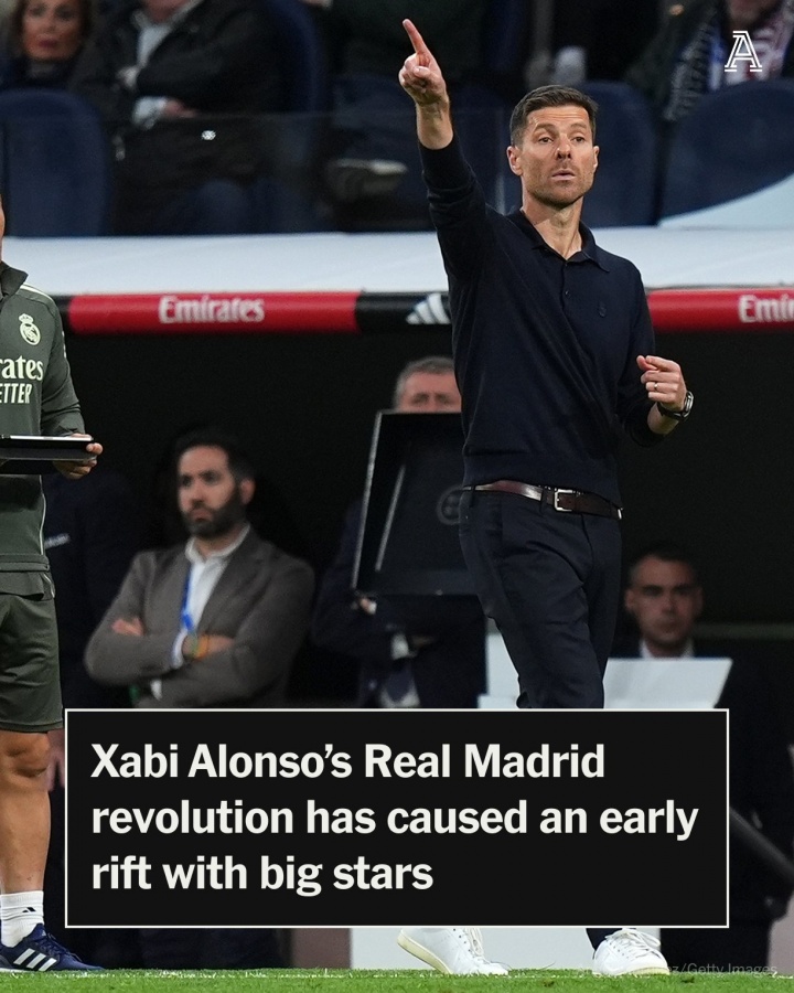 TA：阿隆索在改变皇马更衣室的坏习惯，几周来与部分球员关系紧张