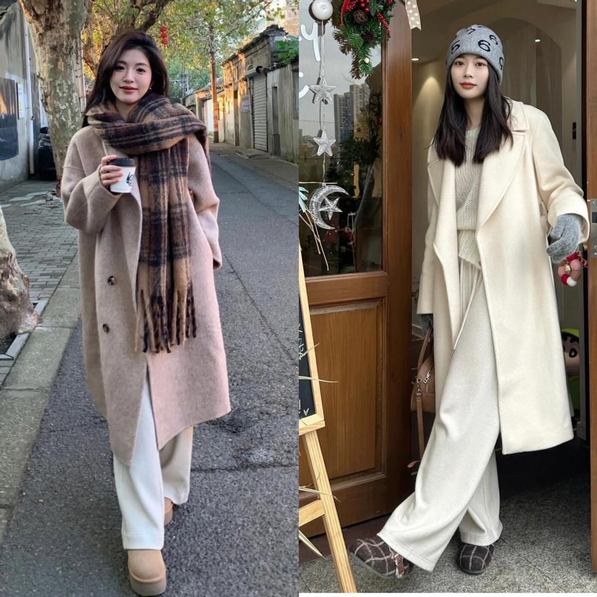 今年穿大衣流行“配白裤子不配牛仔裤”，这几种穿搭，穿出高级感