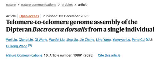 【科研论文科普解读】破译害虫DNA！我国科研团队绘出橘小实蝇基因组图谱