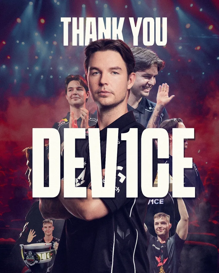 传奇落幕 dev1ce官宣离开Astralis