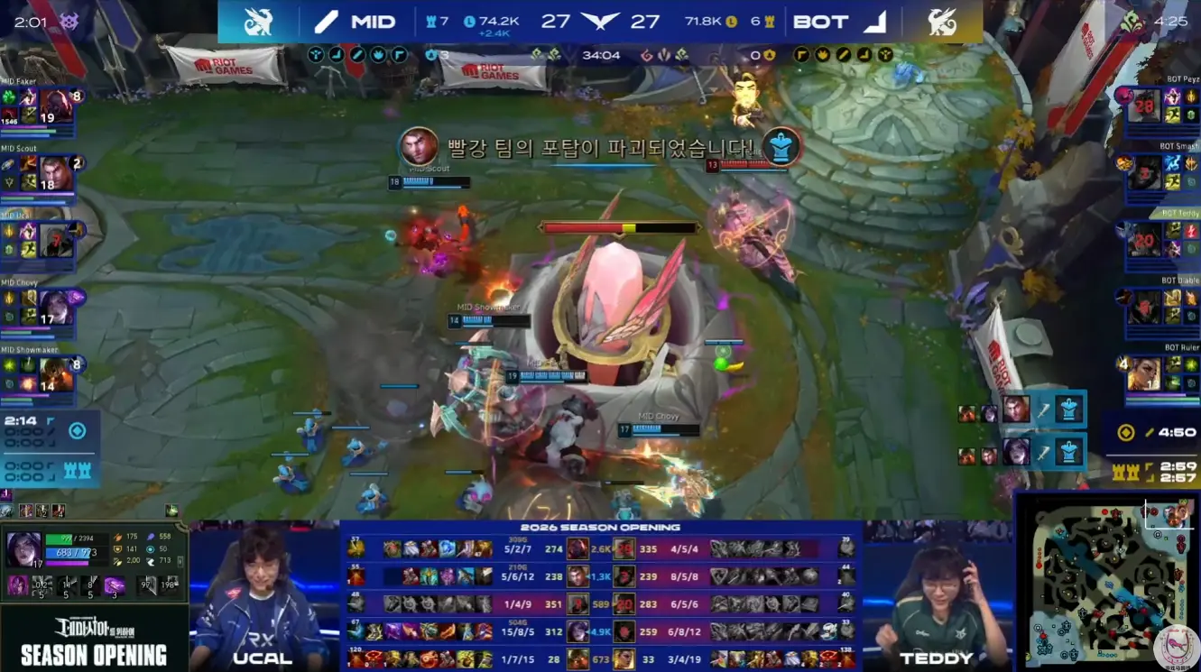 老将秀? Faker和Ruler季前赛大显神威! Chovy对位领先5千