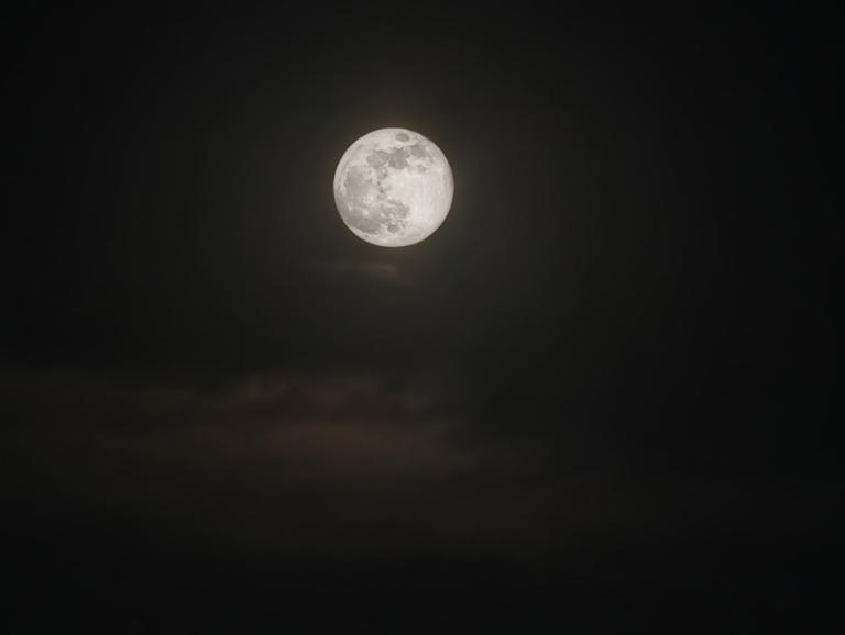 冬月十五，宜赏月 这轮圆月，是挂在天上的冬夜暖灯 