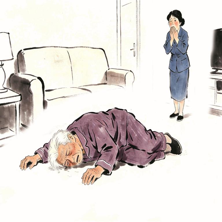 老人照护期间摔倒后离世