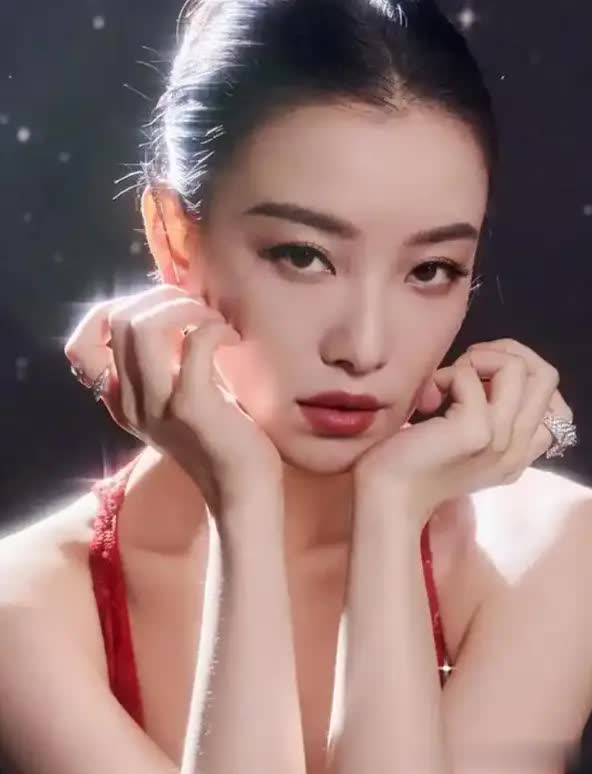 倪妮微博之夜穿红吊带裙光脚写真，37岁状态绝了！ 