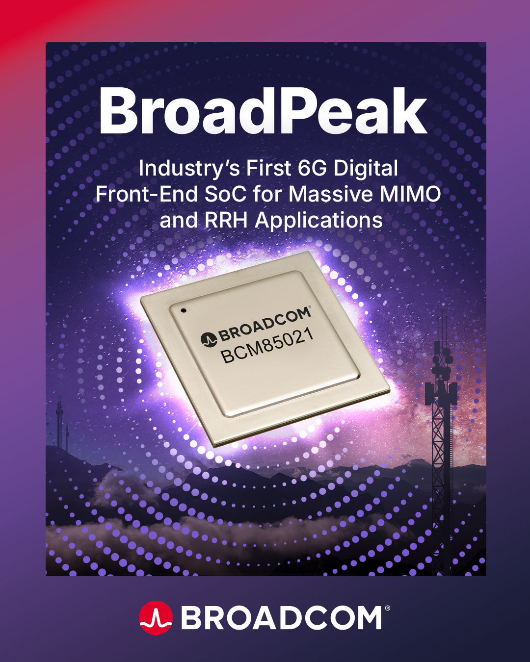 博通推出业界首款 6G 兼容 DFE 数字前端 SoC 芯片 BroadPeak