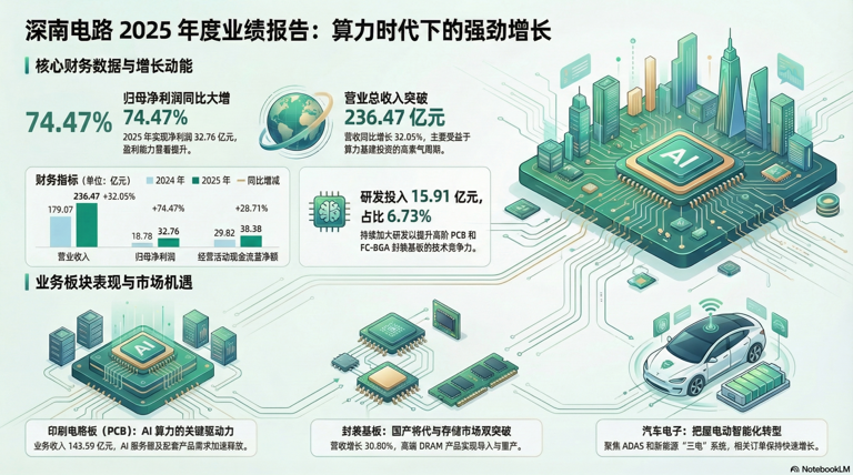 乘AI算力东风，深南电路2025年归母净利润同比大增74%，拟每10股派现24元 | 财报见闻