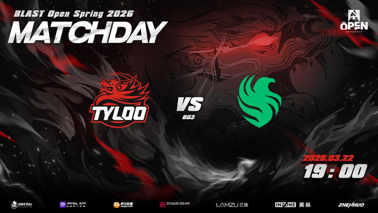 BLAST今夜赛程预告：TYLOO vs Falcons、Spirit vs 9z