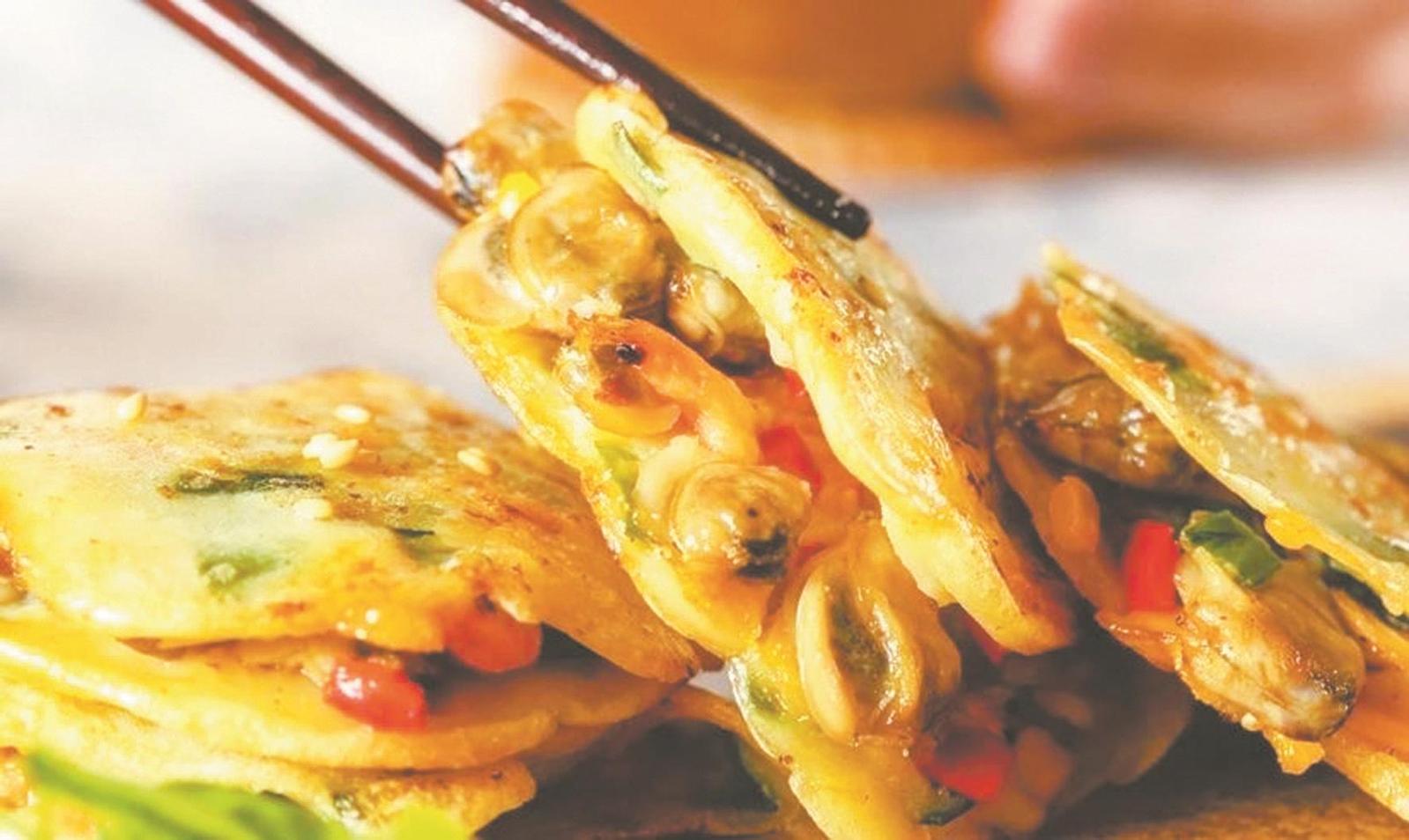 韭菜河蚬煎饼 香得里应外合