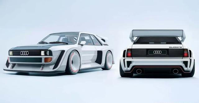 这台奥迪Quattro经典改装车，里面装着一台RS4的V8发动机