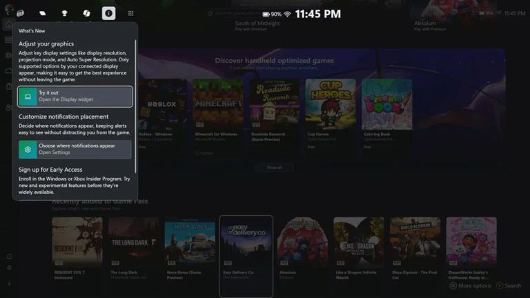 微软更新 Win11 版 Xbox 应用，无需切屏即可调分辨率等