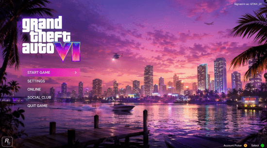 以假乱真! 饭制《GTA6》主界面细节拉满 网友: 差点以为是官方的