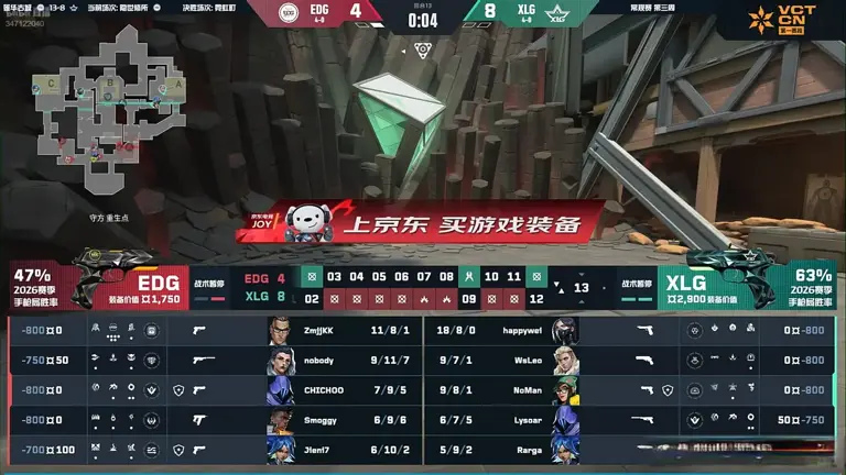 VCTCN：happywei一己之力杀穿全场，XLG 2-1战胜EDG