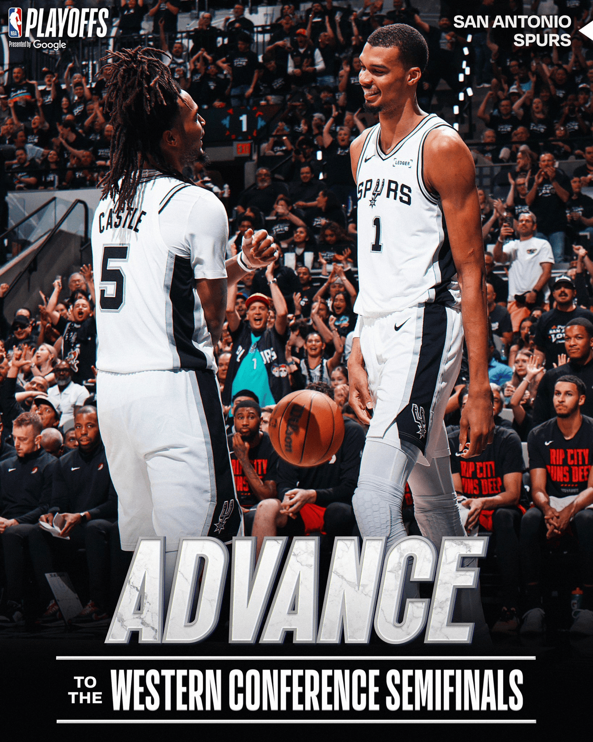 时隔九年!NBA官方晒马刺海报照：马刺重返西部半决赛的舞台