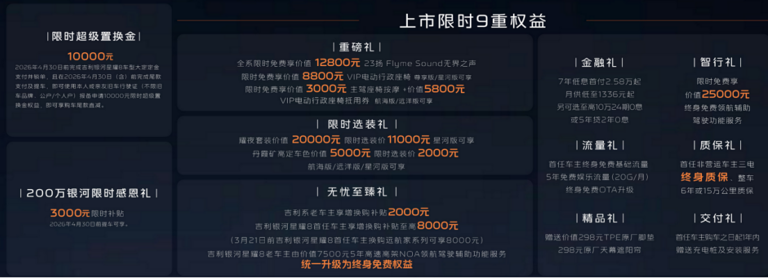 豪华平权 起步即旗舰—吉利银河星耀8远航版上市价格12.98万起