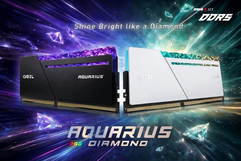 金邦发布 8000MT/s 标准内存和 AQUARIUS Diamond RGB 灯条