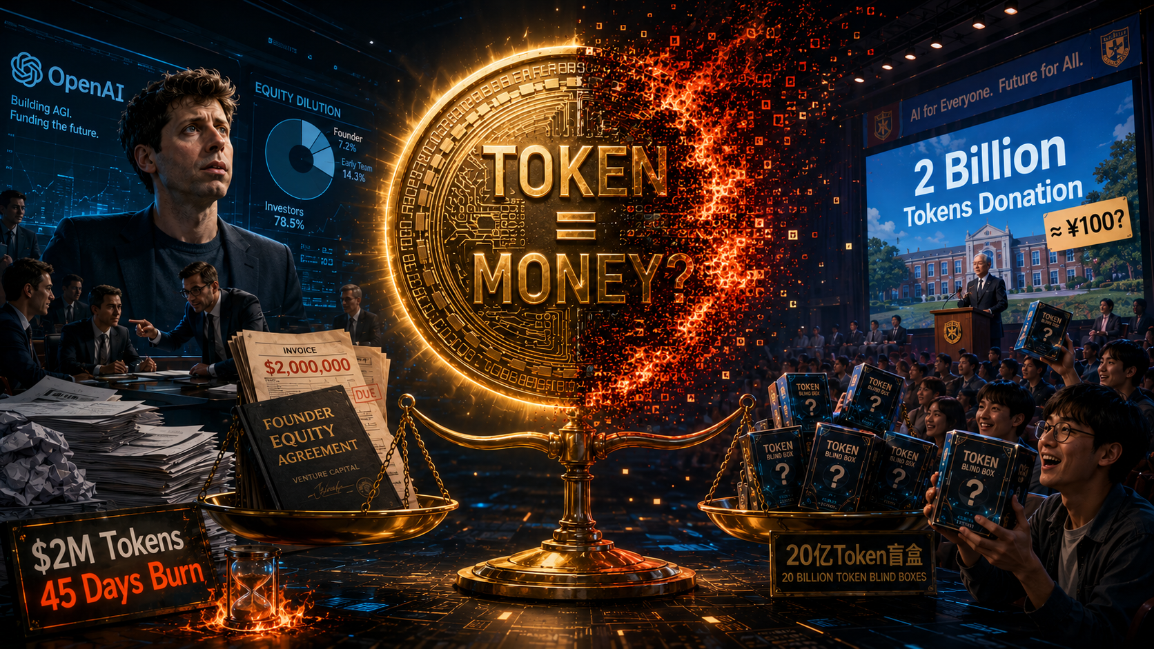 Altman拿Token换股权只够烧45天，20亿Token捐母校只值100块：Token真成“钱”了，谁更赚?