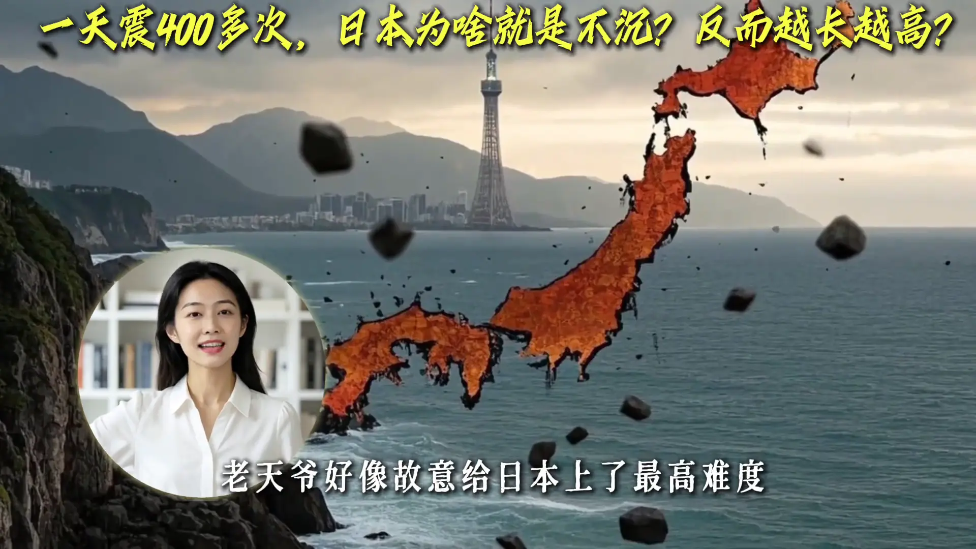 一天震400多次，日本为啥就是不沉? 反而越长越高?