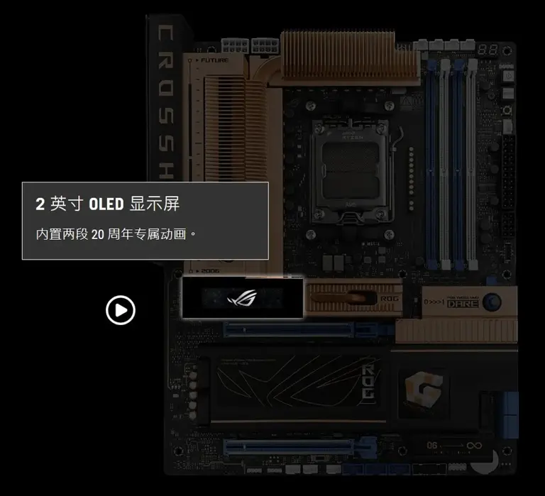 首发5206元! ROG X870E 20周年复刻主板：黄铜复古风设计