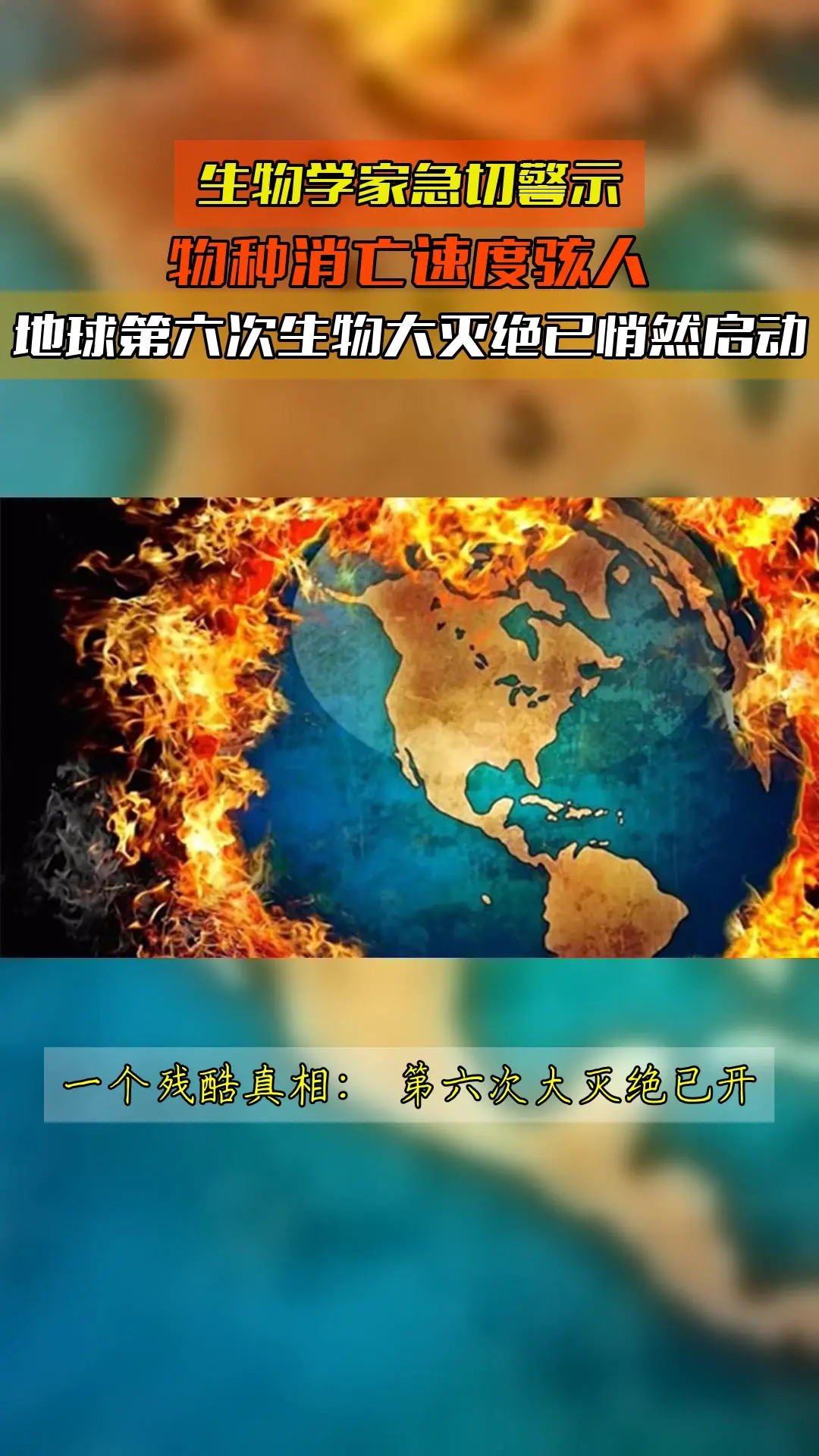 地球正处于第六次物种大灭绝（852字）
