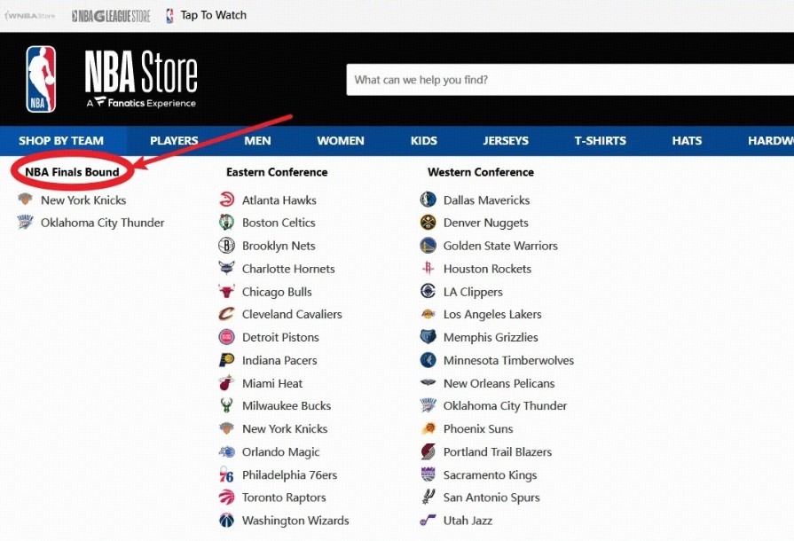 网站bug还是提前剧透?NBA官方商城显示总决赛为雷霆vs尼克斯