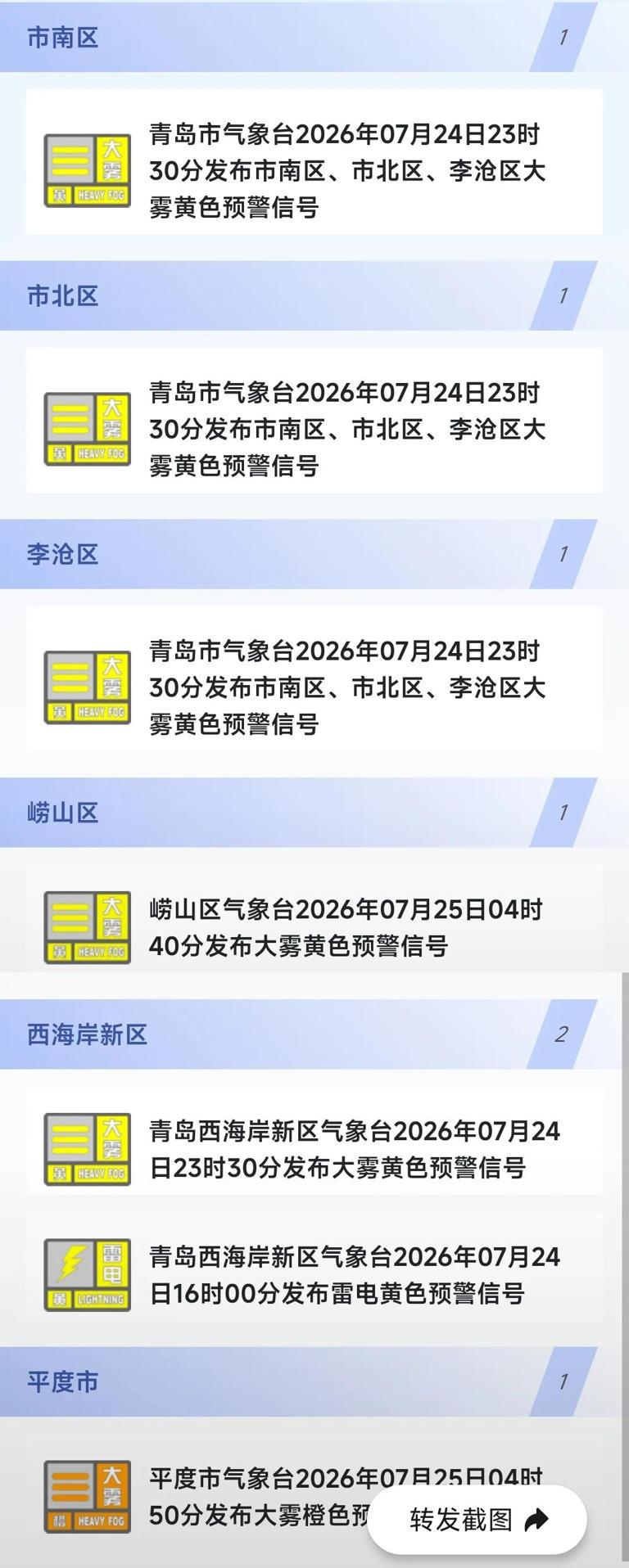 周末两天都有雨，局部大雨!青岛最新预报→